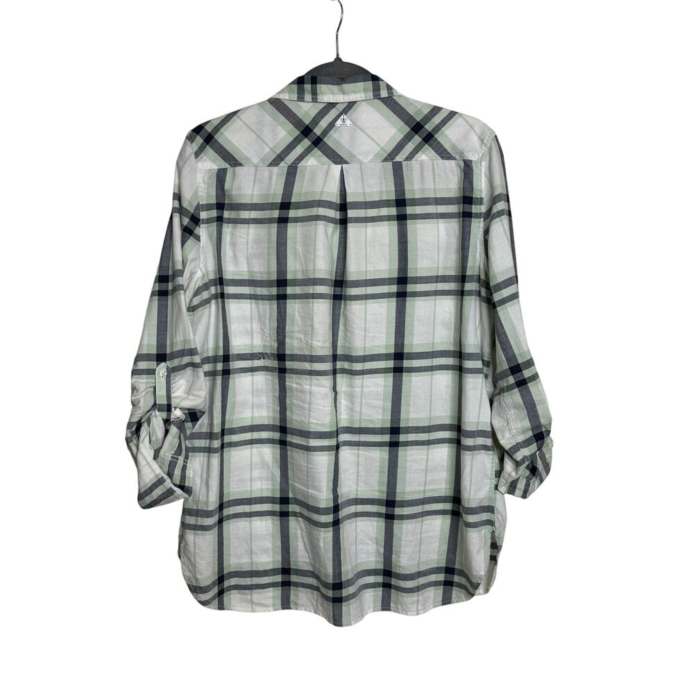 Barbour Shoreside Side Shirt Women's USA Size 10 Plaid Button Down Relaxed - Picture 2 of 5